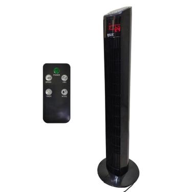 Imagem de Ventilador Torre Giratorio 70w Oscila Refresca Visor Led Controle 3 Velocidades 4 Modos Verao Sol Dias Quente Casa