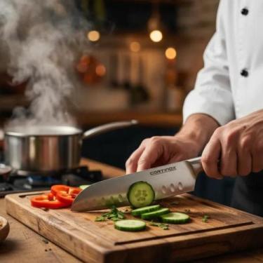 Imagem de Kit 2 Cutelos Inox Faca Quebrar Cortar Osso Carne Alimentos Legumes Cu