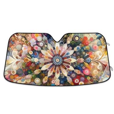 Imagem de Guarda-sol floral para carro para-brisa janela automotiva mantém seu veículo fresco