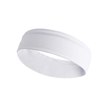 Imagem de Faixa de cabeça de fitness, faixa de cabeça elástica antiderrapante para ioga para homens e mulheres, corrida, ioga, acessório de cabelo fitness (branco)