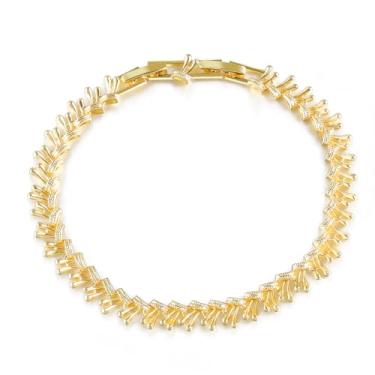 Imagem de TRENDOLLA Pulseira feminina banhada a ouro 14K com 6 mm de largura, não mancha, estilo italiano