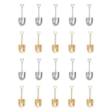 Imagem de sowaka 30 pingentes de pá de liga de 4,5 x 1,5 cm pingentes de metal vintage para fazer joias faça você mesmo, colar, pulseira, marcador de livro, chaveiro de Natal, Halloween, suprimentos (ouro/prata