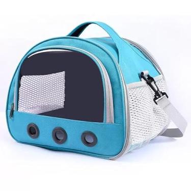 Imagem de Bolsa de Transporte para Pet Pequeno Dobrável e Respirável – Mochila Portátil para Cachorro e Gato com Tela Ventilada(azul（P）)