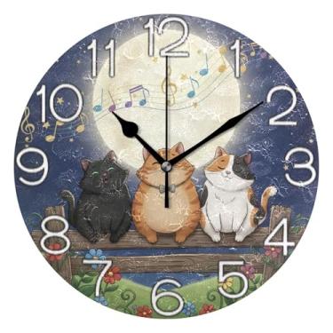 Imagem de GAIGEO Número de relógio branco com relógio de parede analógico decorativo Kedu relógio de cozinha bonito operado a bateria, arte de parede moderna legal decoração de casa, 25 cm, ponteiros dourados