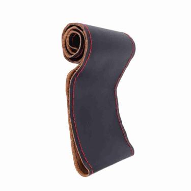 Imagem de Mingzhe Capa de Volante de Couro Sintético Grão Elefante, Costura DIY, à Prova D'água, Com Linha Agulhas, Acessório Interior Carro, Ajuste Universal para, Preto Vermelho (Preto Vermelho)