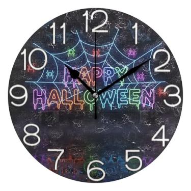 Imagem de GAIGEO Relógio de parede analógico decorativo estético silencioso sem tique-taque relógio de cozinha, decoração de sala de estar arte moderna relógio branco número com Kedu, 25 cm, ponteiros dourados