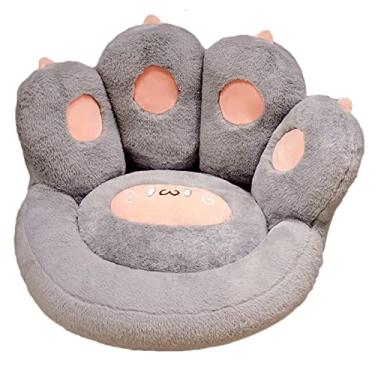 Imagem de BAGASI Almofada de assento fofa em forma de pata almofada macia quente e preguiçosa almofada de assento de escritório alivia as costas cóccix alívio da dor almofadas de cadeira tapete de chão, cinza