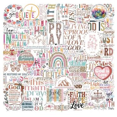 Imagem de 144 adesivos cristãos à prova d'água para garrafas de água, quadro de oração para diário, adesivos cristãos bíblicos de vinil estilo boho, presentes espirituais religiosos para crianças, adolescentes