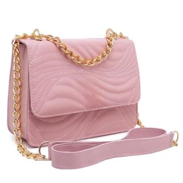 Imagem de Bolsa Feminina Pequena Alça De Corrente Transversal (Rosê)