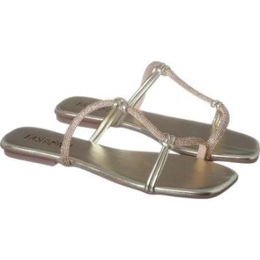 Imagem de Rasteirinhas Feminina Com Brilho Papete Pedraria Strass Moda-Feminino