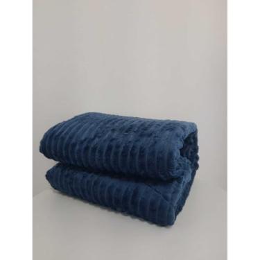 Imagem de Cobertor Manta Canelada Casal Luxo Alto Relevo - Aconchegante e Lavável em Máquina (AZUL PETROLEO)