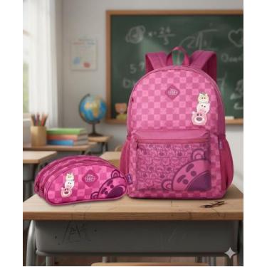 Imagem de Mochila de Costas + Estojo Lotso Disney Juvenil Escolar Clio - Clio St