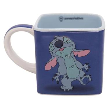 Imagem de Zonacriativa - Caneca Cubo Stitch Disney 300ml | Cerâmica, formato quadrado exclusivo para café e chá | Não vai ao micro-ondas/lava-louças