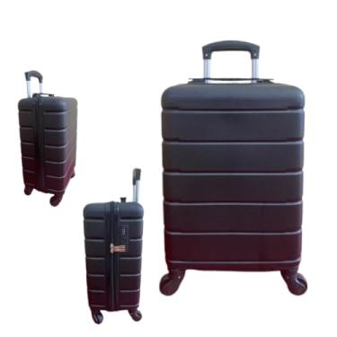 Imagem de Mala de Viagem com Rodinhas 360° Rígida com Cadeado – Tamanhos PP a G – Bagagem Resistente para Viagem(PRETO (P) - 323)