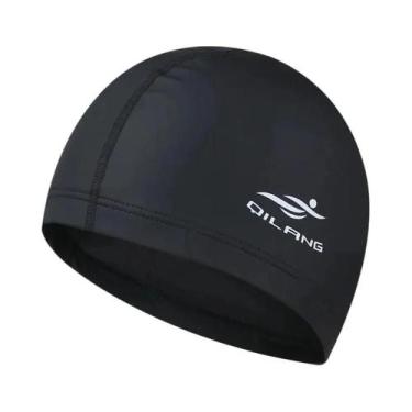 Imagem de Touca De Natação Impermeável Unissex Para Adultos Em PU, Cor Sólida, P