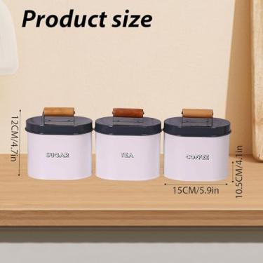 Imagem de Generic Conjunto de 3 Potes de Ferro para Armazenamento de Alimentos, com Vedação, Organizadores para Despensa, Ideal para Servir Chá, Farinha e Outros, Style D