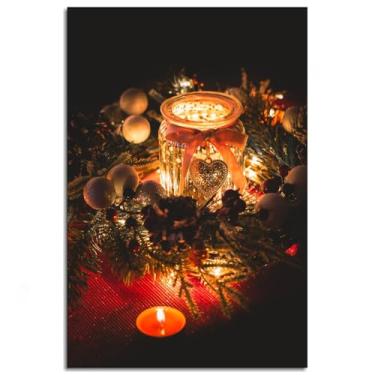 Imagem de Candles Canvas Prints Christmas Central Poster Wall Art For Home 1 peça Decorações Noframed 30.5 cmx20.3 cm