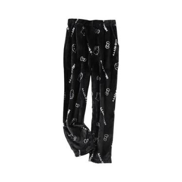 Imagem de Pijamas De Flanela Kawaii De Halloween Para Mulheres Hello Kitty Sanri