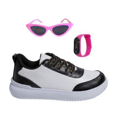 Imagem de Tênis Casual Infantil Feminino Jogging Meninas Escolar Passeio + Óculo