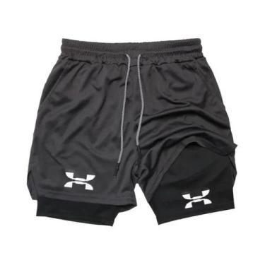 Imagem de Shorts Masculinos 2 Em 1 De Secagem Rápida Para Academia, Corrida, Tre