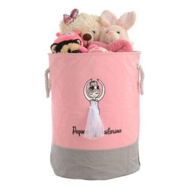 Imagem de Cesto Organizador Infantil Menina Roupa Brinquedos Bailarina Lavanderi