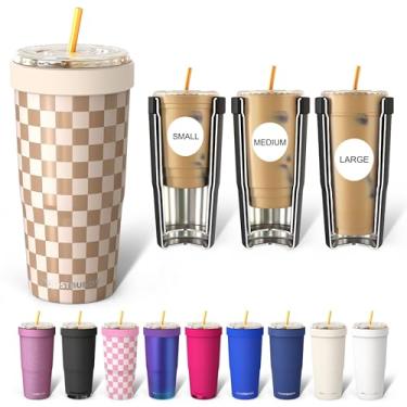 Imagem de Frost Buddy Togo Buddy Copo de café de aço inoxidável isolado a vácuo de 850 g – Copos de café gelado, manga de café gelado, caneca de viagem, copo térmico para bebidas quentes e frias, copo Dunkin