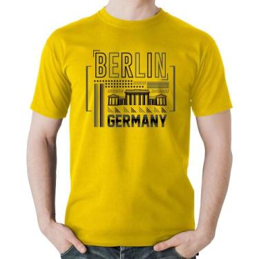 Imagem de Camiseta Algodão Berlim Alemanha - Foca na Moda, Amarelo, GG