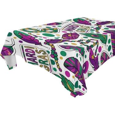 Imagem de Blueangle Toalha de mesa de carnaval de carnaval – Toalha de mesa quadrada de poliéster impermeável e resistente a manchas para ambientes internos e externos, 152 x 152 cm (415)