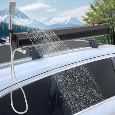 Imagem de Chuveiro solar portátil para acampamento – Tanque de água pressurizado de 30 litros para aquecimento montado no teto, ideal para caminhadas, lavagem de carro, viagens à praia, aventuras ao ar livre