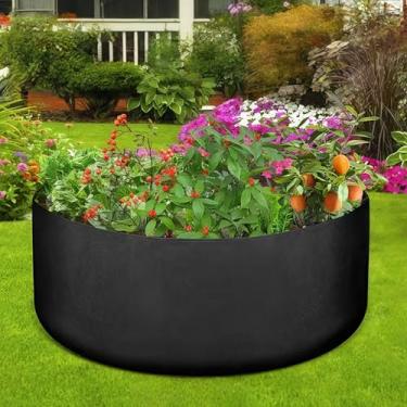 Imagem de Vaso de feltro de tecido redondo com aeração aprimorada para batatas, cenouras, cebolas, pátio, jardim, varanda, quintal, preto, 20 galões