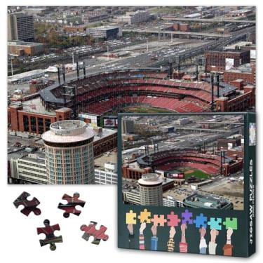 Imagem de Quebra-cabeças para adultos 1000 peças, quebra-cabeças aéreos Busch Stadium, quebra-cabeça adulto para adultos, jogos divertidos educativos ou brinquedos para amigos idosos 50 x 68 cm