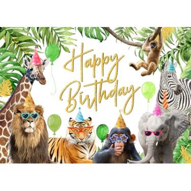 Imagem de DePhoto Pano de fundo de animais da selva, safári, floresta tropical, zoológico, para decoração de festa de vida selvagem, adereços de sessão de fotos em vinil