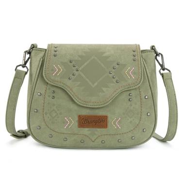 Imagem de Bolsa tiracolo feminina Wrangler Western com aba de designer, Verde