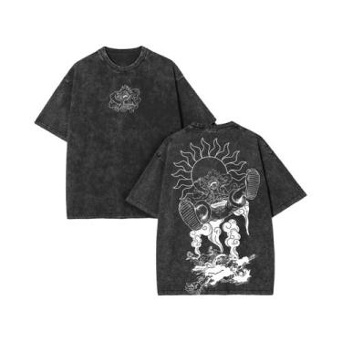 Imagem de Camiseta Unissex Oversized ONE PIECE Nika Luffy Gear5 Harajuku De Algo