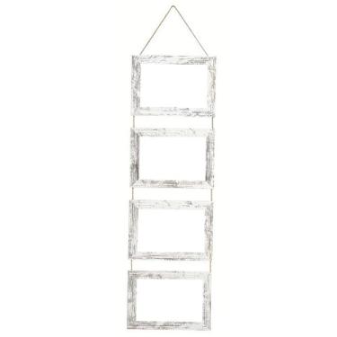 Imagem de Fxzqgnh Porta-retratos de parede com corda, tamanho 4x6, ideal para sala de estar, quarto e cozinha, 4 Abertura