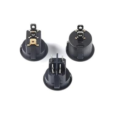 Imagem de Interruptor redondo tipo navio KCD1 de 20 mm, 2/3/4 pinos, 2 velocidades, 3 velocidades, 10A, prata, botão liga/desliga (4 x 2 2 peças)