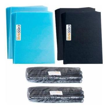 Imagem de Kit 400 Capas Cristal + Preto Couro E 200 Espirais Preto 9-12mm - CASS
