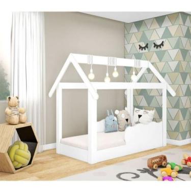Imagem de Mini Cama Montessoriana 1,54m- Branca, COM COLCHÃO. - DJD MOVEIS