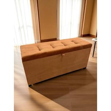 Imagem de PUFF BAÚ 1 METRO ESTOFADO EM MDF COM DOBRADIÇAS COM PISTÃO (Terracota)