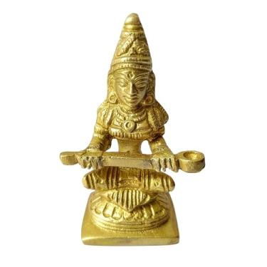 Imagem de GURU JEE Estátua de ídolo de Annapurna de bronze para o templo de Pooja Aarti Presentes religiosos
