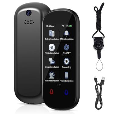 Imagem de ITEFDTUTNE Dispositivo tradutor de idiomas, tradutor instantâneo bidirecional portátil, suporta tradução precisa e clara em 139 idiomas, HD offline/gravação/tradutor de foto em tempo real para
