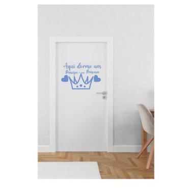 Imagem de Adesivo De Porta Aqui Dorme Um Principe E Uma Princesa - Lojinha Da Lu