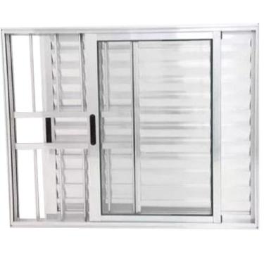 Imagem de Janela Veneziana 3 Folhas Alumínio Brilhante 1.00 x 1.20 Linha 25 com 