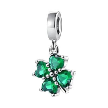 Imagem de Berloques De Prata Com Acabamento Verde Em Formato De Abacate, Besouro