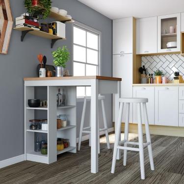 Imagem de Bancada Cozinha Gourmet Ditália 3 Prateleiras Cd-1022 Branco