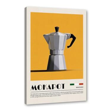 Imagem de Pintura em tela de arte de parede com estampa de cappuccino italiano, café, café, bar, decoração de sala de estar (SKU1,20.3x30.5 cm = (20 x 30 cm), emoldurado (tela embrulhada))