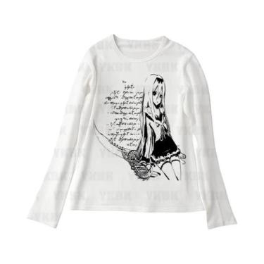 Imagem de Camiseta Feminina Y2K Harajuku Com Estampa Gótica De Anime, Casual, Ma