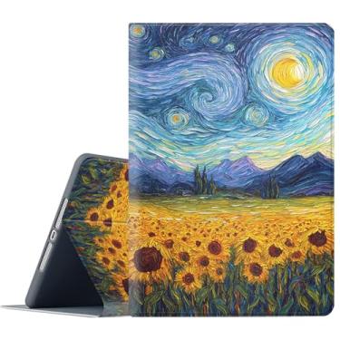 Imagem de FGDRFGRW Capa para Samsung Galaxy Tab A11 Plus/A9 Plus 28 cm 2025/2023, suporte ajustável, função despertar/hibernar, proteção total - Van Gogh céu estrelado girassol