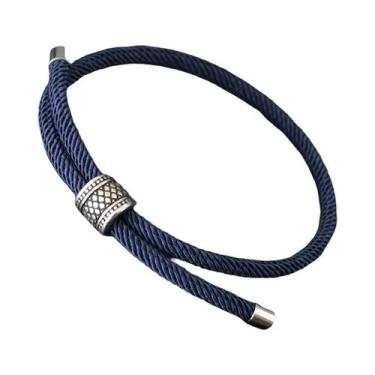 Imagem de Pulseira Masculina Vintage Viking Ajustável Com Cordão De Nylon De 4mm