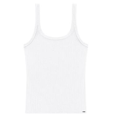 Imagem de Blusa Alcinha Canelada Básica Feminina Lunender 00469 Offwhite-Feminino
